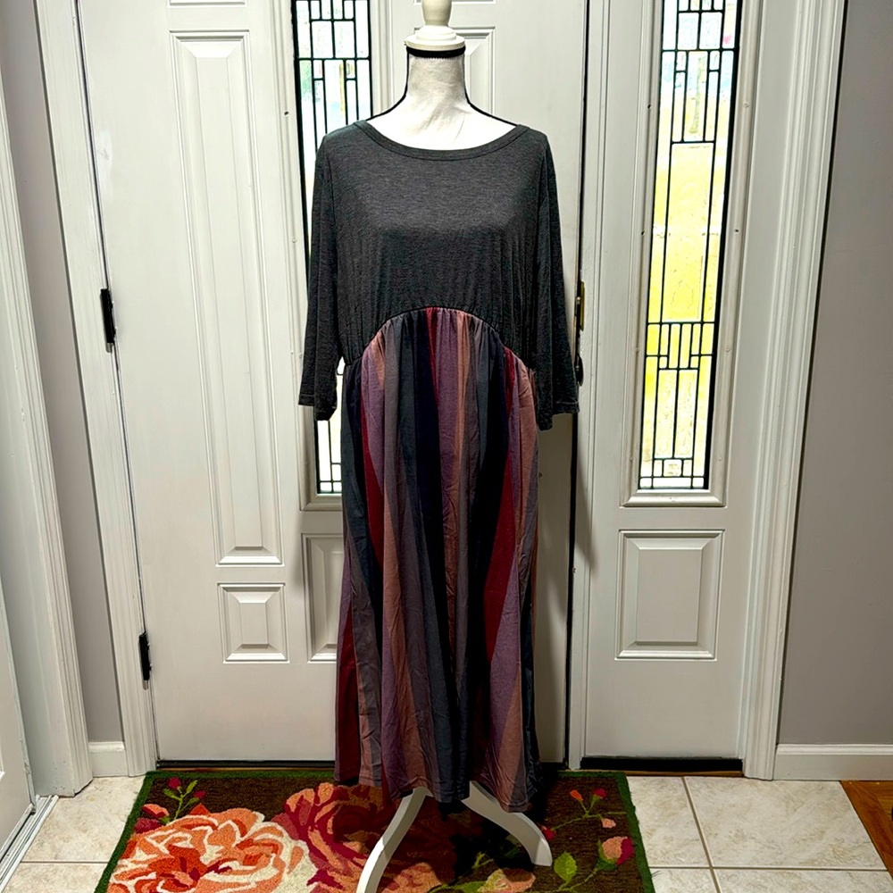 Bloomchic Solid Patchwork Pocket Striped Flutter … - image 2